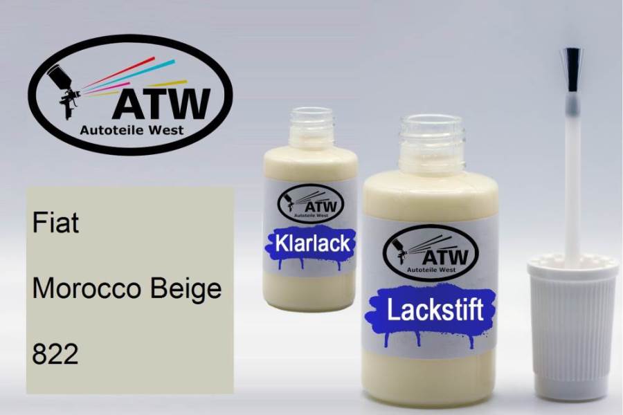 Fiat, Morocco Beige, 822: 20ml Lackstift + 20ml Klarlack - Set, von ATW Autoteile West.